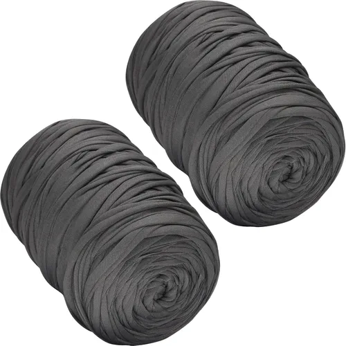 Miniatura 23 de 400g de hilo de tela elástica para tejer con ganchillo para DIY, 119 metros de hilo de espagueti grueso para tejer para proyectos de bolso, cesta