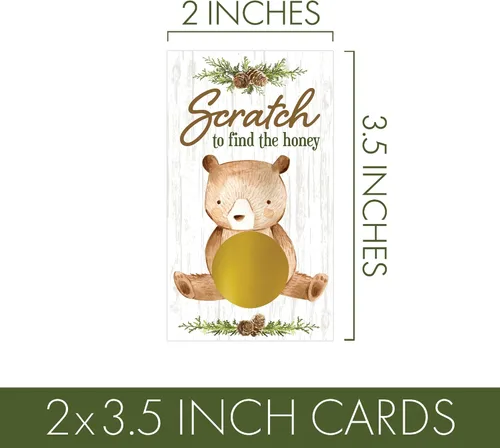 Miniatura 4 de DISTINCTIVS Woodland Bear - Juego de fiesta para raspar - 28 cartas