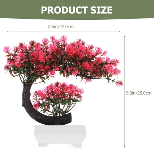 Miniatura 3 de Operitacx Árbol bonsái artificial de simulación de flores para decoración de bonsái, plantas falsas pequeñas de interior, decoración para el hogar