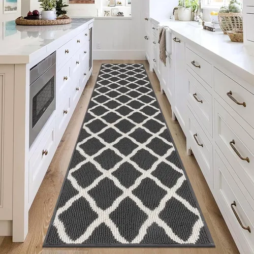 Miniatura 55 de SHACOS Alfombra de pasillo lavable de 2 x 8 pies, con parte trasera de goma antideslizante, resistente a las manchas, alfombra de cocina