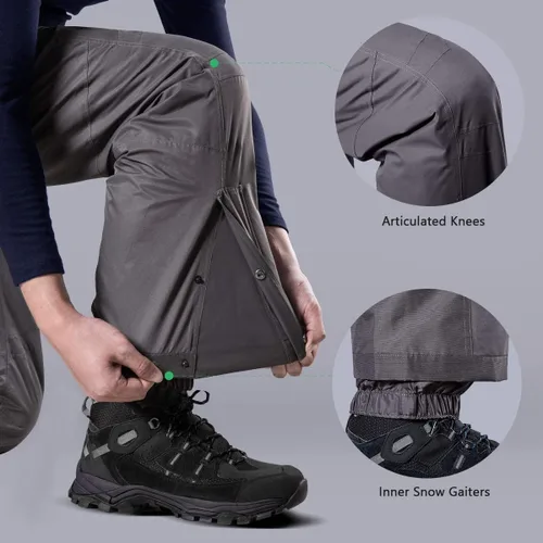 Miniatura 5 de FREE SOLDIER - Pantalones impermeables para hombre, con aislamiento de nieve, bolsillos con cierre de cremallera, para esquí, snowboarding, invierno