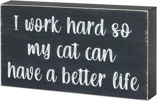 Esur Bonita decoración de escritorio de oficina en casa para mujeres y hombres, regalos para amantes de los gatos, divertido letrero inspirador de