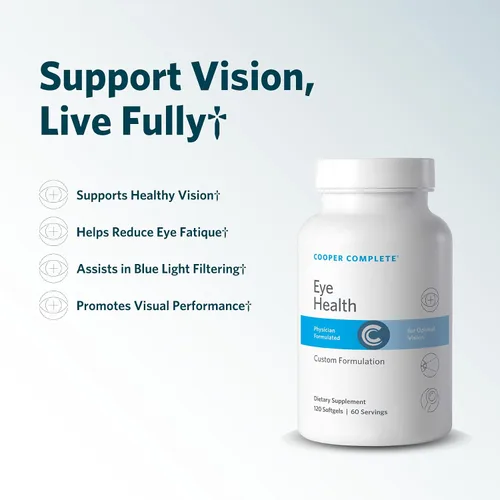 Miniatura 4 de Cooper Complete - Suplemento para la salud ocular - Luteína, meso-zeaxantina y zeaxantina, vitamina C y E - 120 cápsulas blandas por botella.