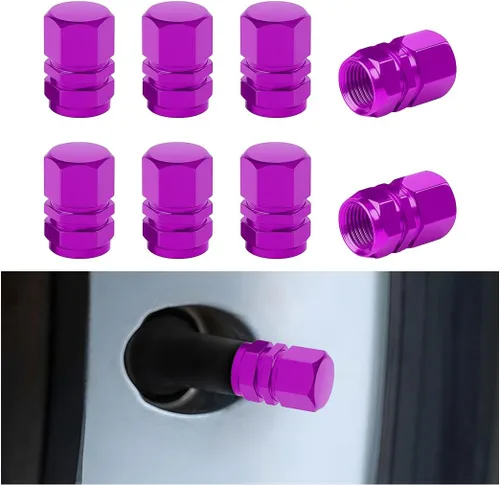 Miniatura 31 de Osilly Tapones de válvula de vástago de neumático de automóvil, 4 piezas de cubiertas de vástago de válvula de aleación de aluminio, resistentes a
