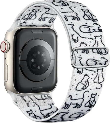 Miniatura 43 de Correa elástica de nailon compatible con Apple Watch Series 11, 10, 9, 8, 7, 1.811 in, 1.772 in, 1.654 in, 1.614 in, Ultra 3, 2, 1.929 in, Series 6