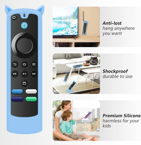 Miniatura 2 de Paquete de 2 fundas protectoras para control remoto, funda de silicona para control remoto que brilla en la oscuridad con cordón