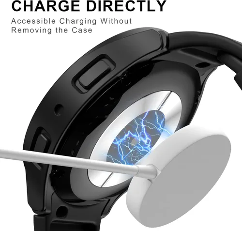 Miniatura 4 de [2+4] Paquete de protectores de pantalla para Samsung Galaxy Watch 6 de 1.575 pulgadas, JZK 2 funda protectora de policarbonato duro + 4 protectores