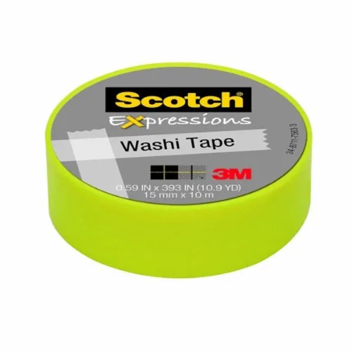 Scotch Expressions - Cinta Washi, 0.59 pulgadas x 393 pulgadas, verde pastel, 6 rollos por paquete