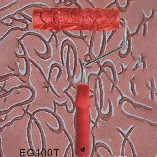 Miniatura 5 de Auniwaig Brocha de rodillo de pintura de goma en relieve rojo de 12.59 pulgadas para pintura de pared del hogar EG100T patrón de ladrillo DIY
