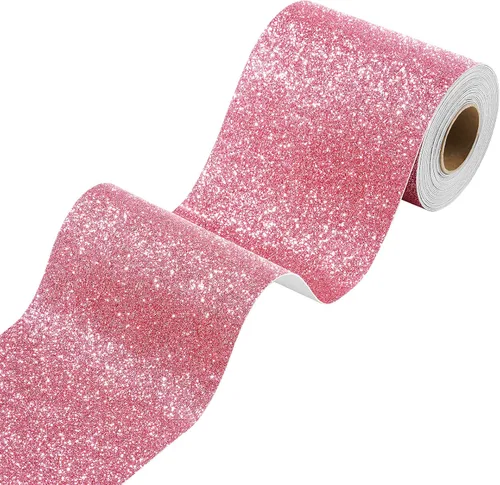 Miniatura 17 de Stickyart Papel tapiz con purpurina dorada, bordes de pared brillantes, despegar y pegar, para dormitorio, papel adhesivo extraíble con purpurina