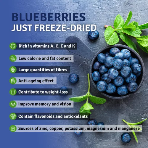 Miniatura 3 de ÖSEL BERRY Polvo orgánico de arándano silvestre de 3 onzas, certificado por USDA, sin azúcar añadido, ricos en antioxidantes, liofilizados