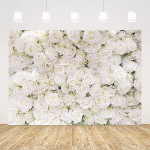 Miniatura 3 de MEHOFOND Fondo de fotografía de boda con rosas blancas y flores florales, decoración de San Valentín, fiesta de despedida de soltera, fiesta