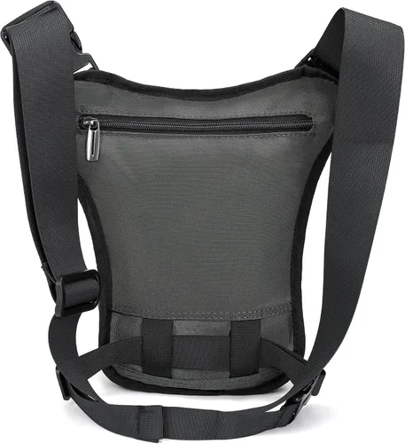 Miniatura 3 de Mochila de pierna caída, mochila para muslos, paquete Versipack para montar en motocicleta, caminar, ciclismo, vacaciones, hombre y mujer, Gris