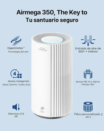 Miniatura 2 de Purificadores de aire COWAY para habitación grande, para toda la casa hasta 2,640 pies², filtro True HEPA para humo, alergias, caspa de mascotas