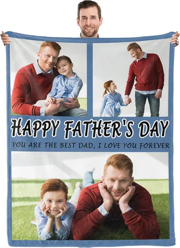 Miniatura 11 de Youltar Regalos para papá, manta personalizada con foto, regalos personalizados para el Día del Padre, regalos de cumpleaños para papá de parte