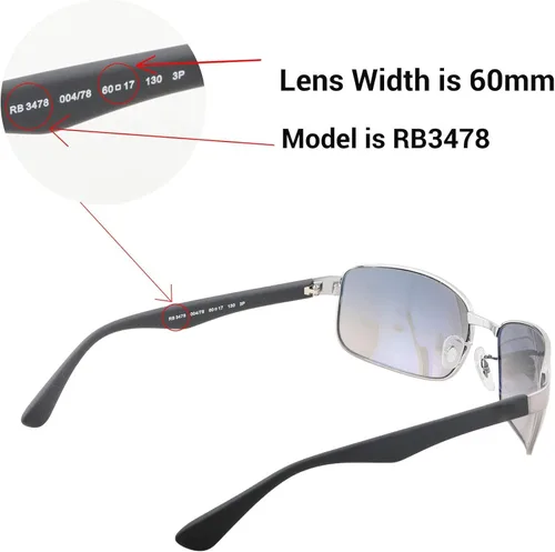 Miniatura 5 de Walleva Lentes de repuesto para lentes de sol Ray-Ban RB3478 de 2.362in, múltiples opciones disponibles