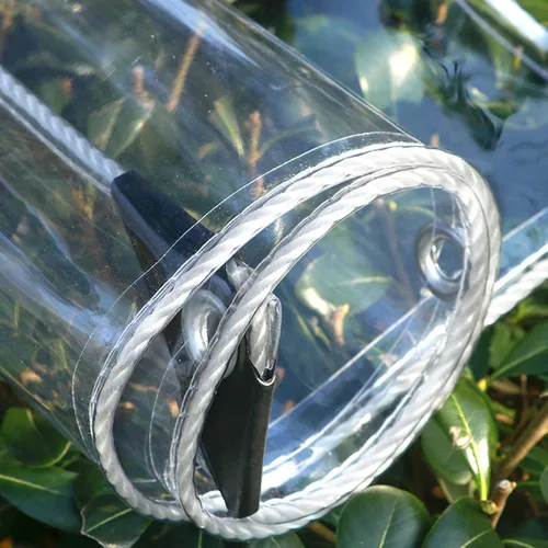 Miniatura 5 de QWEASDF Lona transparente, impermeable, lona de vinilo transparente con ojales, resistente al desgarro y al frío para plantas, invernadero, techo