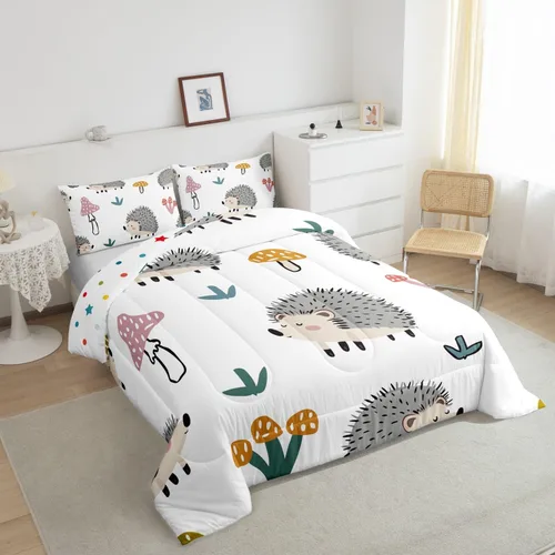Miniatura 69 de Erosebridal Juego de ropa de cama para niños, tamaño individual, diseño de gatos de dibujos animados, para niñas, niños y adolescentes, edredón