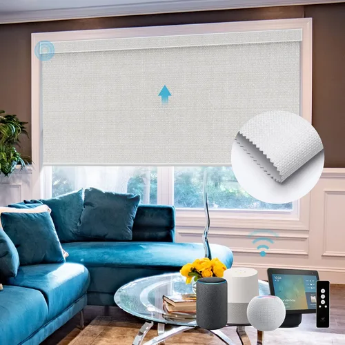 Miniatura 32 de SmartWings Persianas Motorizadas con Sombras para Ventana Control Remoto Funciona con Thread Apple Homekit Z-Wave Alexa 100% Blackout de Doble Cara