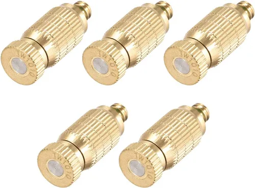 uxcell Boquilla de nebulización de latón, cabezal rociador de nebulización de 0.004 in de diámetro de orificio roscado de 3/16 pulgadas para sistema