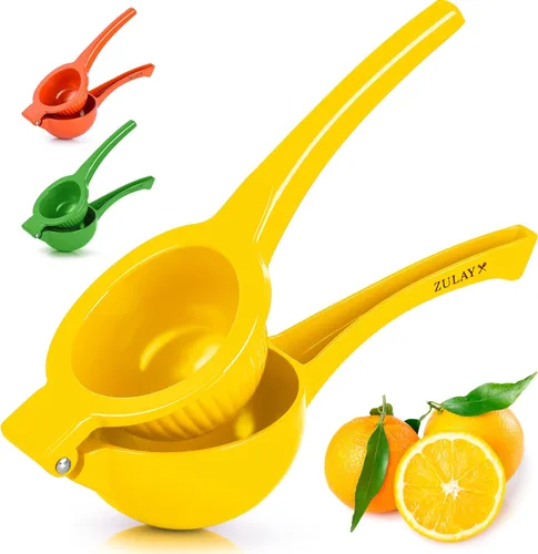 Zulay Kitchen Exprimidor de naranja de metal de alta calidad, exprimidor de cítricos, prensa manual para extraer la mayor cantidad de jugo posible,