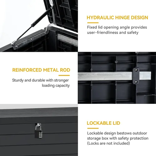 Miniatura 5 de DWVO Louver - Caja de almacenamiento impermeable para exteriores de 120 galones