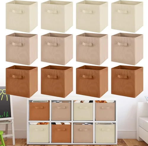 Miniatura 11 de Yinder 12 piezas Contenedor de almacenamiento cúbico, contenedores de almacenamiento de 11" para decoración de habitación, contenedores plegables