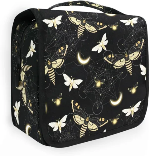 Miniatura 13 de MNSRUU Hanging Toiletry Bag Bats Satellites Skulls and Trees Travel Makeup bag for Toiletries Portable Travel Toiletry Organizer Cosmetic Bags with