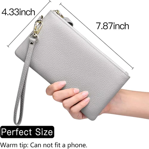 Miniatura 3 de GOIACII Carteras para mujer, bloqueo RFID, ultradelgadas, cuero real, tarjetero de crédito