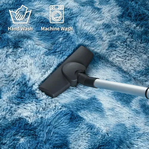 Miniatura 25 de FlyDOIT Alfombras Grandes para Sala de Estar, 5x8 Pies Alfombra Shaggy Teñida con Tie-Dye Gris Oscuro, Alfombras Mullidas Tipo Manta, Alfombras