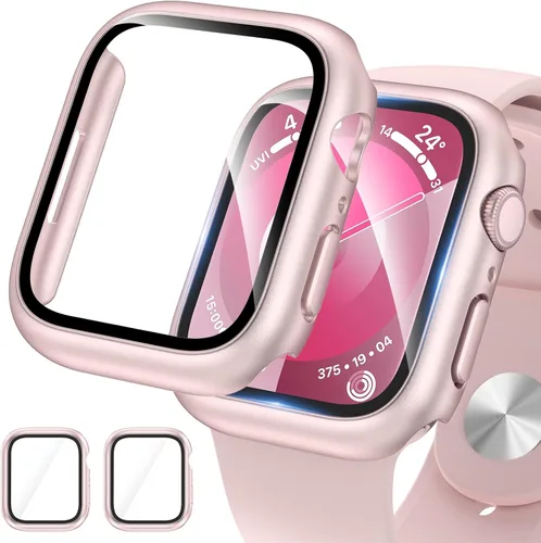 Miniatura 20 de Paquete de 2 fundas para Apple Watch 40mm SE Series 6/5/4/SE 2ª generación con protector de pantalla de vidrio templado, funda protectora completa