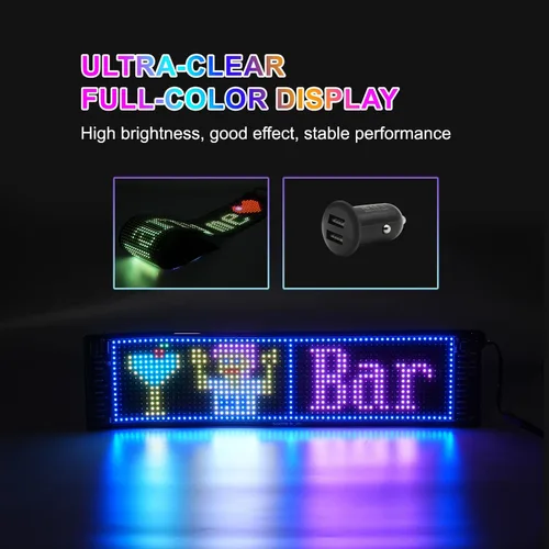 Miniatura 5 de Letrero LED programable de desplazamiento – Tablero de visualización a todo color con control de aplicación Bluetooth – Patrones personalizados