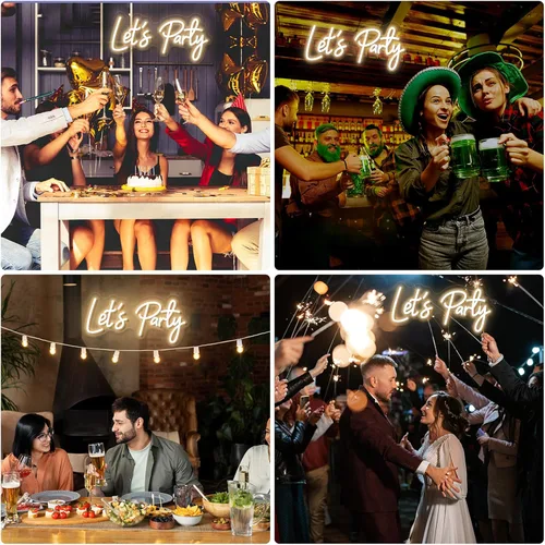 Miniatura 9 de Letreros de neón para telón de fondo, letrero de luz de neón para decoración de pared, letrero de neón LED HDJSIGN para cumpleaños, despedida