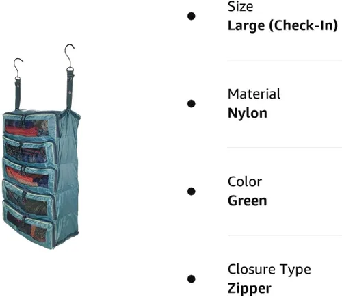 Miniatura 10 de Pack Gear Organizador colgante de maleta, cubos de embalaje plegables esenciales de viaje, paquete grande o equipaje de mano, organizador de estante