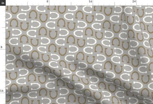 Miniatura 3 de Spoonflower Tela - Gris Caballo Vaquero Western Cowgirl Lucky Impreso en tela de gasa Fat Quarter - Costura Ropa de moda Vestidos Decoración
