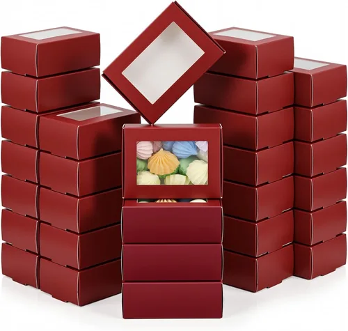 Miniatura 31 de Zonon 30 cajas de jabón para embalaje casero, mini cajas de papel kraft con ventana para panadería, dulces, jabón, embalaje de regalo