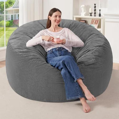 Miniatura 14 de HABUTWAY 2 puf de 2 pies, puf gigante para adolescentes y adultos, puf grandes con relleno de espuma viscoelástica, puf grandes con funda de pana