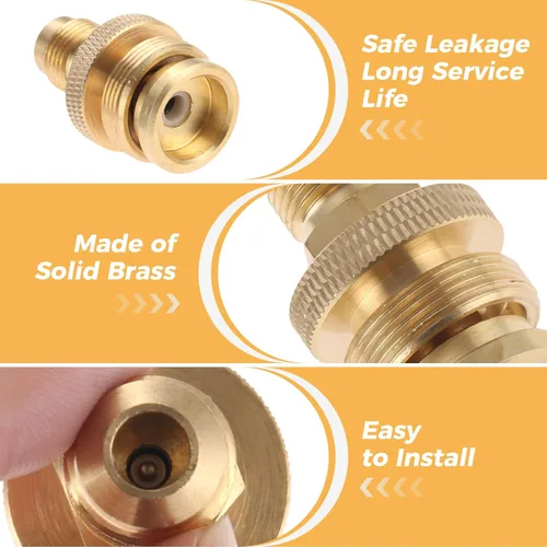 Miniatura 5 de Adaptador regulador de tanque de propano portátil de 1 libra, conexión a rosca hembra de 3/8 pulgadas, piezas de estufa de parrilla de camping