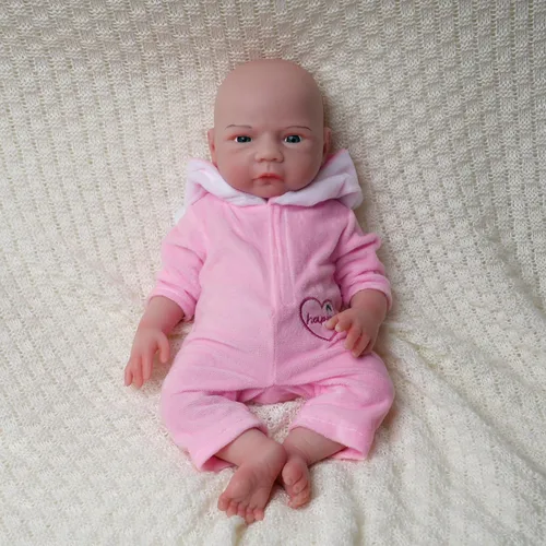 Muñeca bebé de silicona completa de 18 pulgadas – Muñecas realistas de silicona platino de cuerpo completo, regalo de cumpleaños de Navidad para