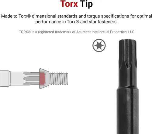 Miniatura 6 de TEKTON T15 Torx Destornillador de hoja de óxido negro de mango duro DST11150 Fabricado en Estados Unidos