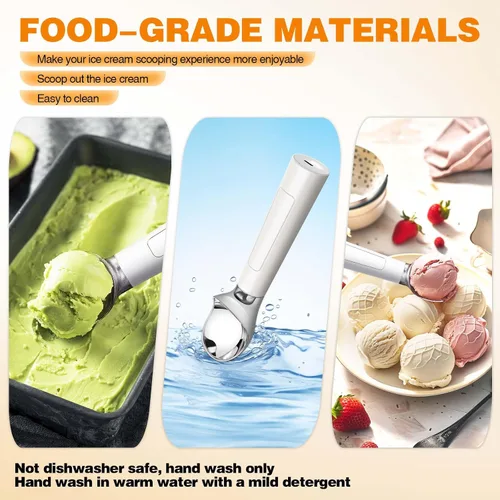 Miniatura 4 de Cuchara de helado calentada recargable, impermeable, cuchara eléctrica para helado duro, recargable con pantalla LED, calienta a 158 °F para tiendas