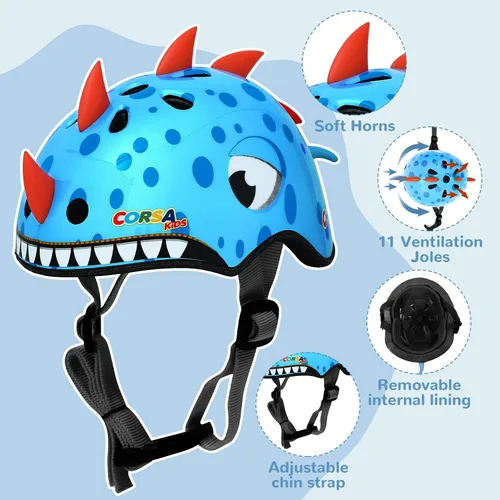 Miniatura 3 de Casco de bicicleta para niños, casco deportivo para niños de 2 a 4 años de edad, para auto equilibrado, triciclo, scooters, bicicleta y otros