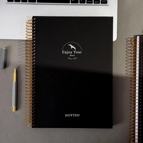 Miniatura 8 de Cuaderno de cuadrícula de puntos en espiral de 8.5 x 11 pulgadas, cuaderno grande de papel punteado, 210 páginas, cuaderno de espiral de tapa dura
