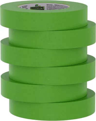 Miniatura 6 de FROGTAPE Cinta de pintor multisuperficie con bloque de pintura, adherencia media, 0.94 pulgadas x 60 yardas, verde, 6 rollos (240659)