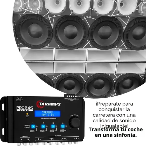 Miniatura 6 de Taramp's Pro 2.4S DSP Crossover procesador de señal digital completo y ecualizador con secuenciador de 15 bandas de ecualización gráfica 12 EQ