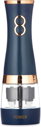 Miniatura 11 de Tower T847004PNK Molinillos eléctricos de sal y pimienta, funcionan con pilas con molinillos de cerámica ajustables, oro rosa y rosa