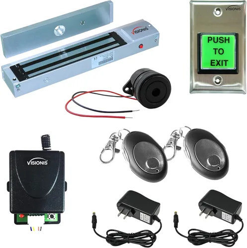 Miniatura 5 de Visionis FPC-8514 - Sistema de control de acceso de una puerta con cerradura electromagnética de 600 libras + botón de solicitud de salida LED