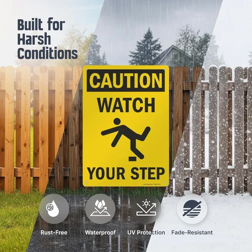 Miniatura 2 de Signo de seguridad SmartSign, leyenda "Caution: Watch Your Step", negro sobre amarillo, Negro y amarillo, 1