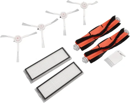 Filtros de cepillo blanco Kit de peine plano para 1C para F9 para 1T para robot aspirador de repuesto, 2 cepillos principales, 2 pantallas de