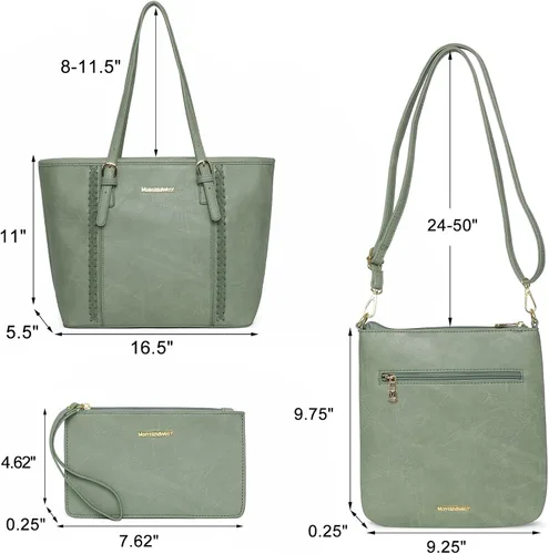 Miniatura 6 de Montana West Juego de 3 bolsas de mano bolso de hombro grande bolsos de transporte ocultos y bolsos para mujer